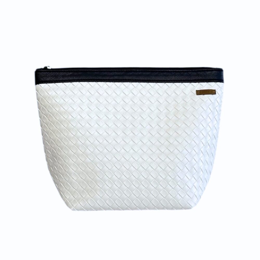 Organizador tv classic trenzado blanco - cinta azul