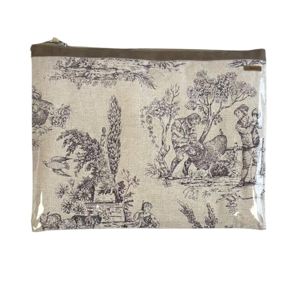 Organizador tv large toile vintage - cinta capuccino