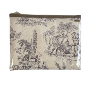 Organizador tv large toile vintage - cinta capuccino