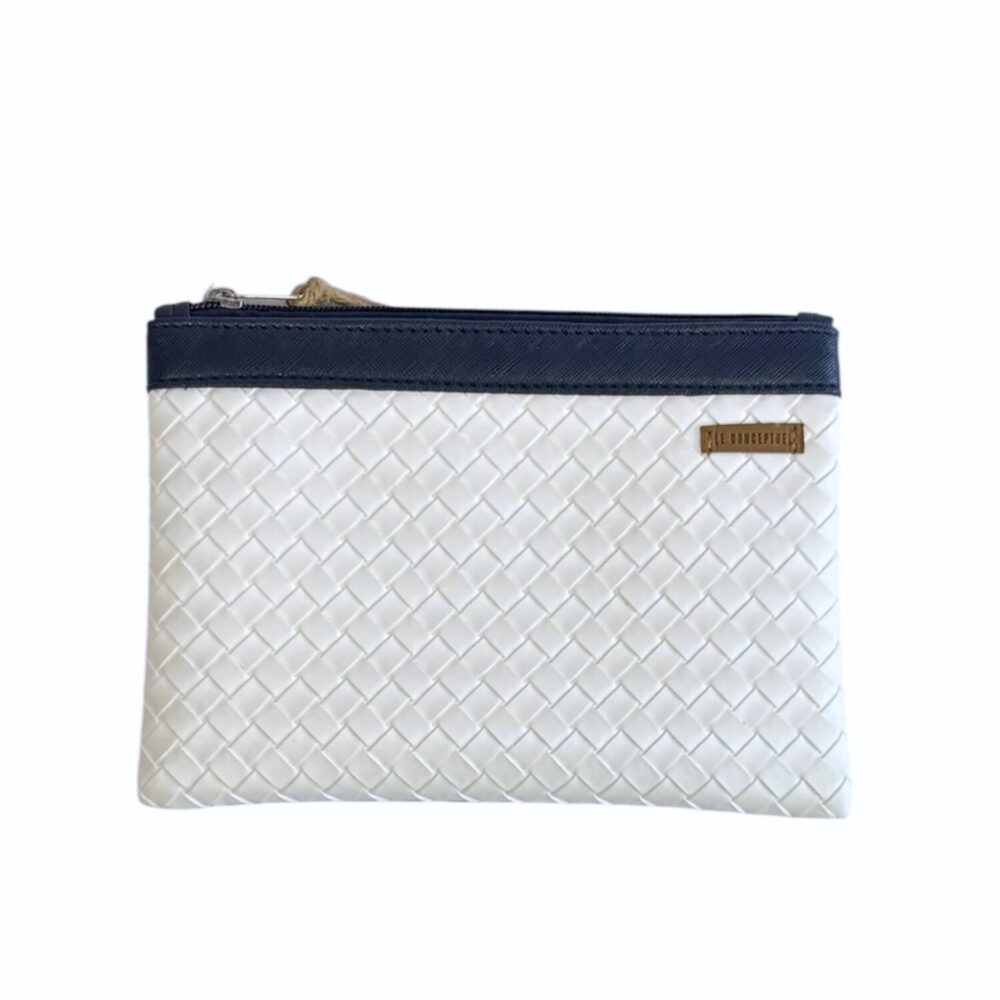 Organizador  tv small trenzado blanco - cinta azul