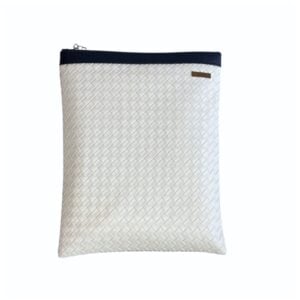 Organizador tv medium trenzado blanco - cinta azul