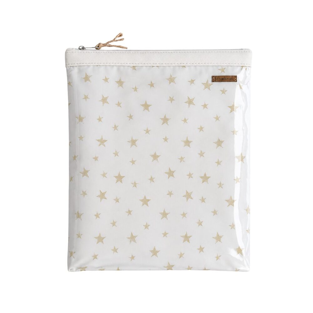 Organizador  tv Medium estrellas blancas - cinta blanca