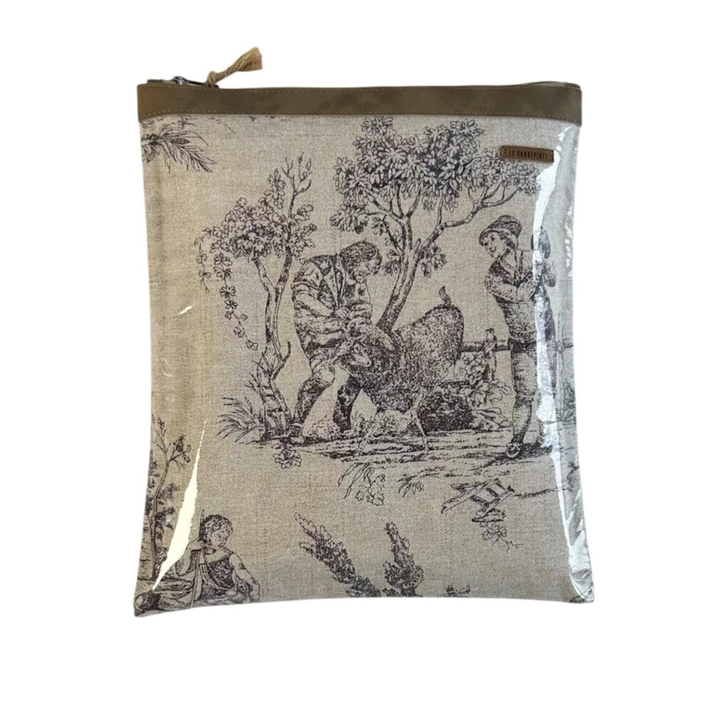 Organizador tv medium toile vintage - cinta capuccino