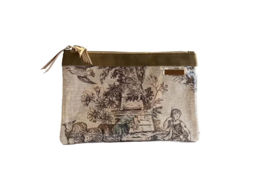Organizador tv  small toile vintage  - cinta capuccino