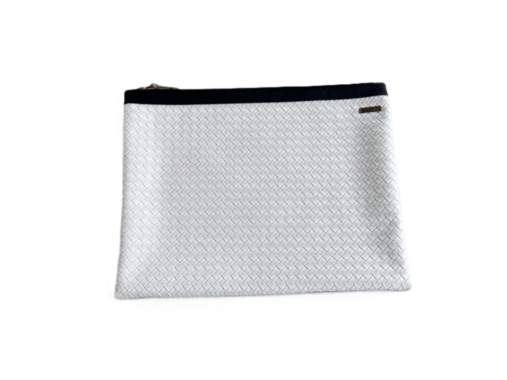 Organizador tv large trenzado blanco -cinta negro