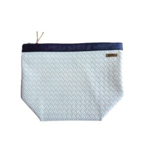 Organizador tv classic trenzado blanco - cinta azul