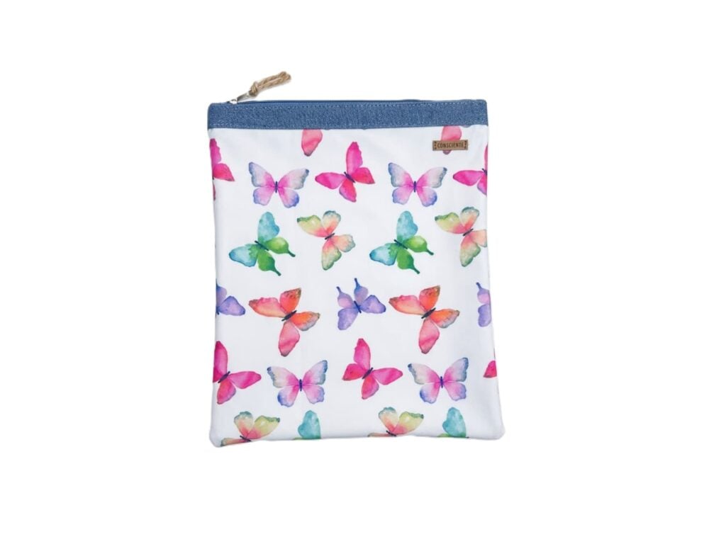 Organizador tv medium mariposas  - cinta denim