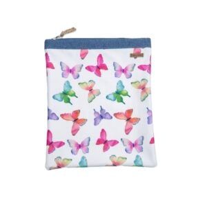 Organizador tv medium mariposas  - cinta denim