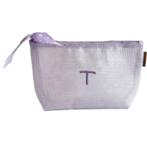 Neceser care case small - cinta lila / bordado t