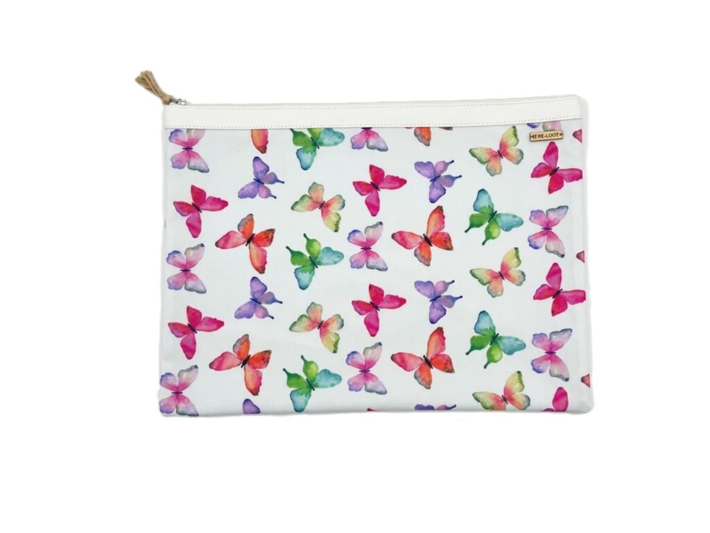 Organizador tv large mariposas  - cinta blanca