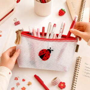 Neceser care case medium - cinta rojo / mariquita
