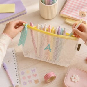 Neceser care case small - cinta amarillo / bordado a