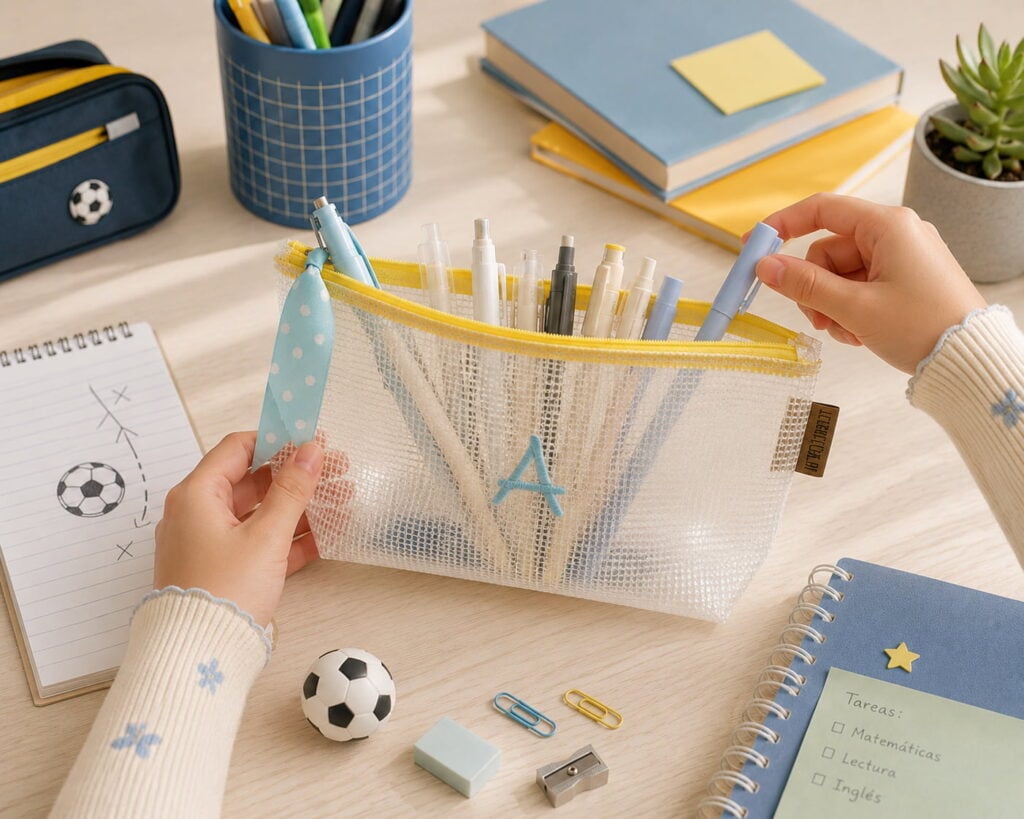 Neceser care case small - cinta amarillo / bordado a