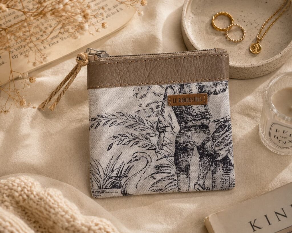 Organizador tv  tiny toile vintage  - cinta capuccino