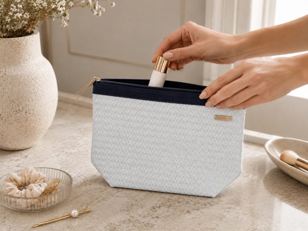 Organizador tv classic trenzado blanco - cinta azul