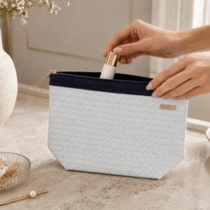 Organizador tv classic trenzado blanco - cinta azul