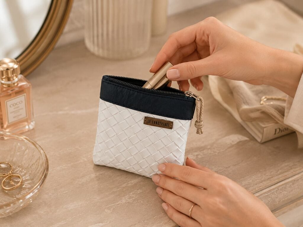 Organizador tv tiny trenzado blanco - cinta azul