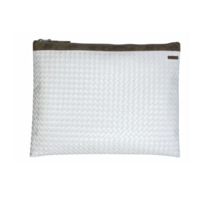 Organizador  tv large trenzado blanco - cinta capuccino