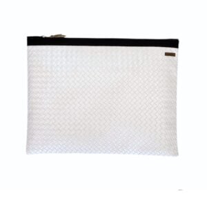 Organizador tv large trenzado blanco -cinta negro