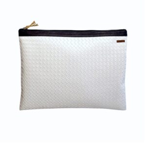 Organizador  tv large trenzado blanco - cinta azul