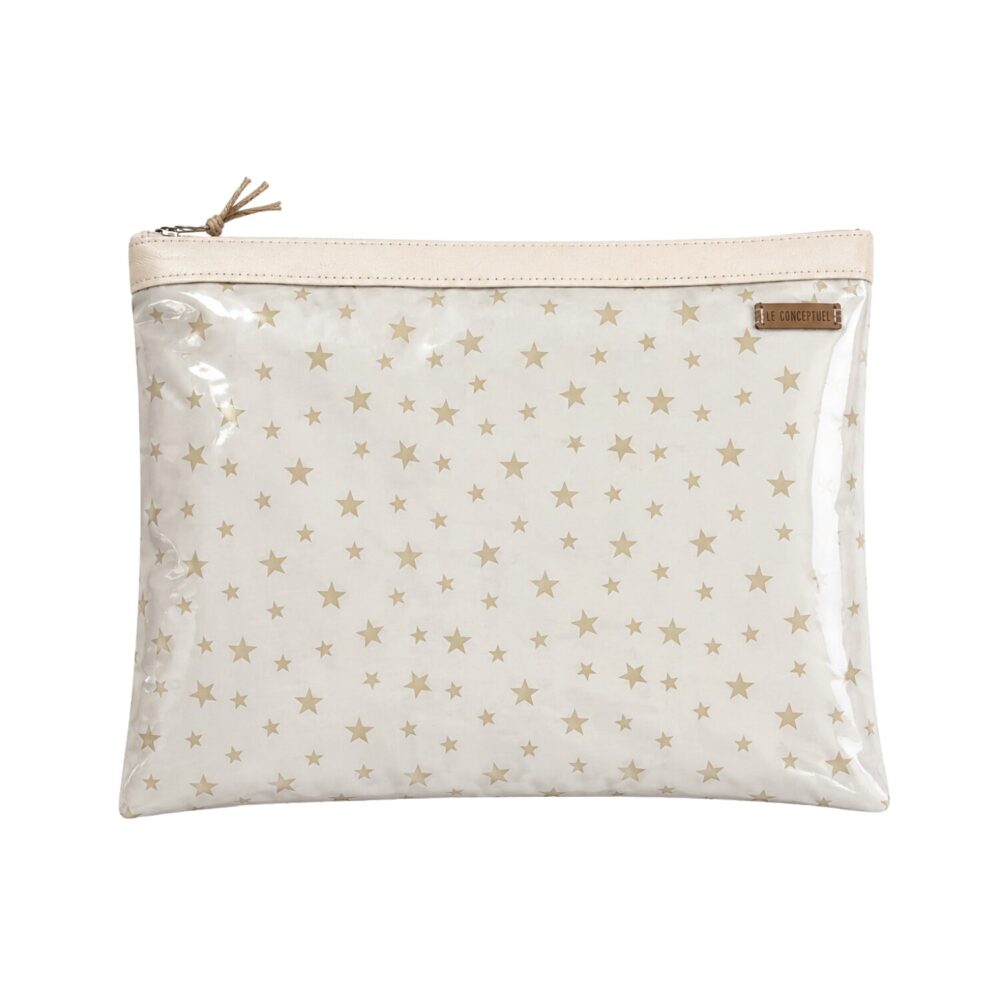 Organizador tv large estrellas doradas - cinta blanca