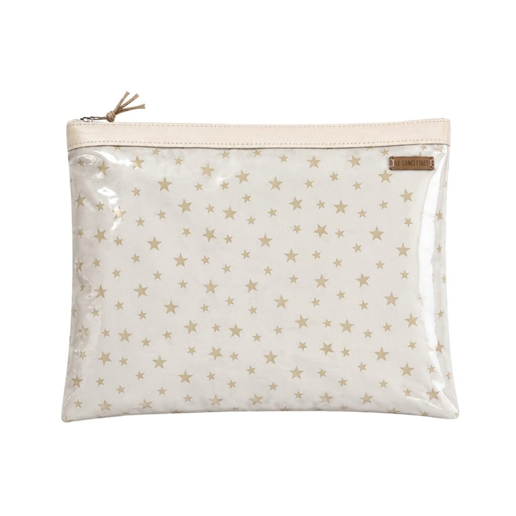 Organizador tv large estrellas doradas - cinta blanca