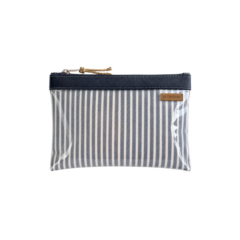 Organizador tv small rayas lino azul- cinta azul