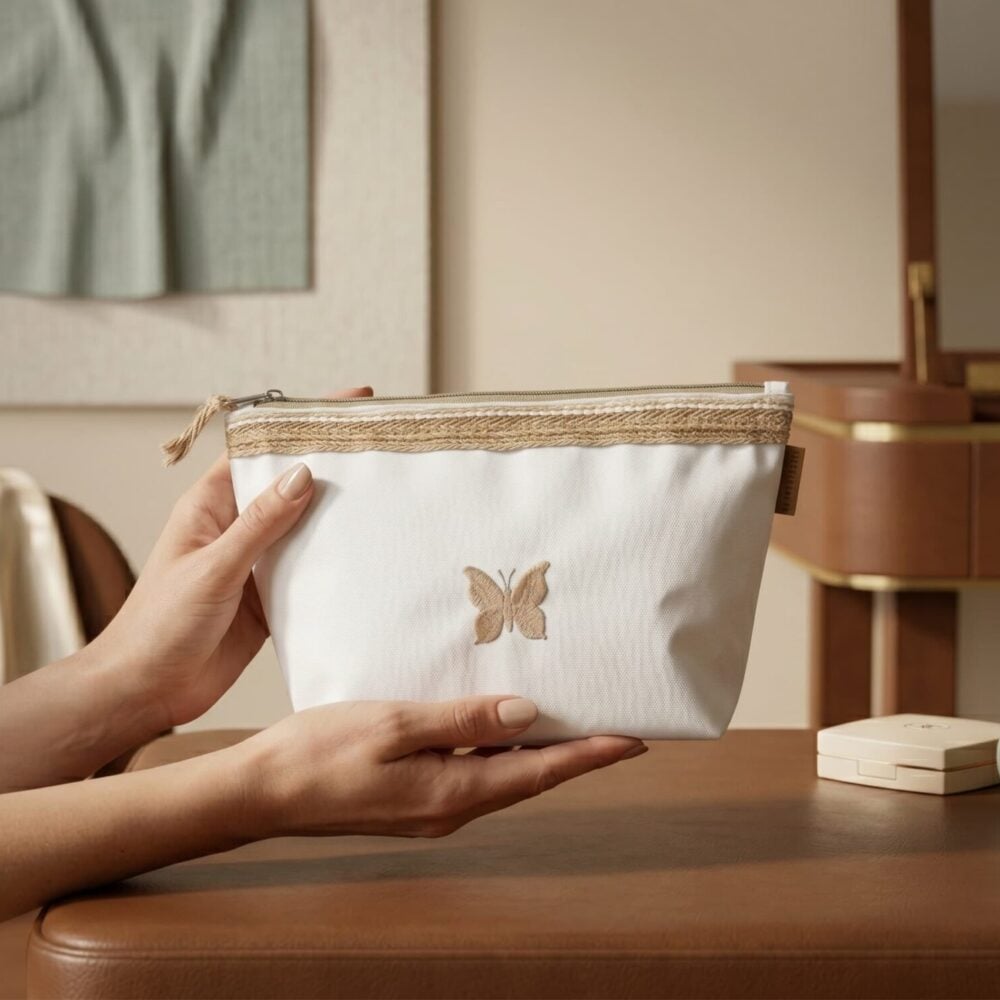 Neceser basic white mariposa