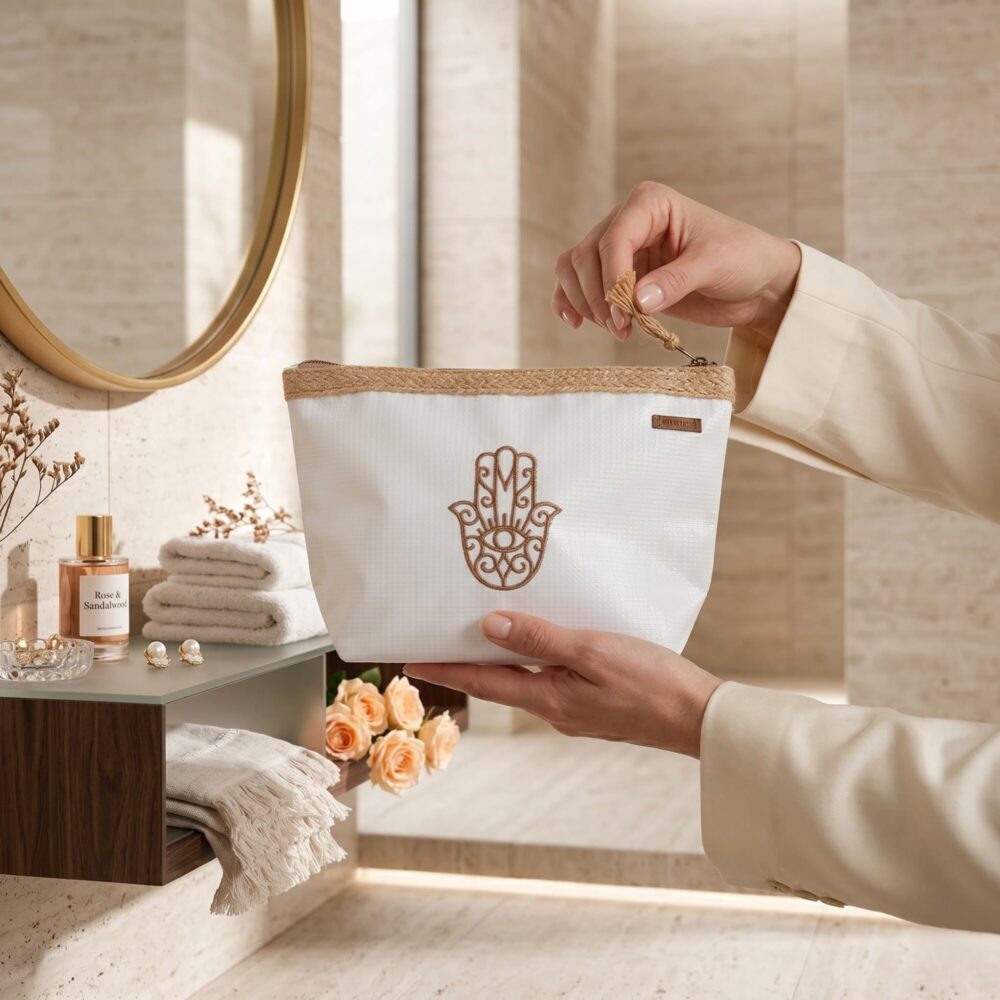 Neceser basic white hamsa