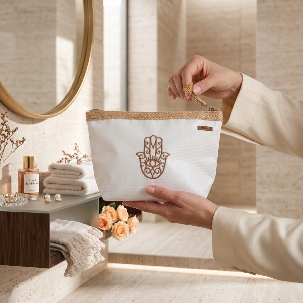 Neceser basic white hamsa