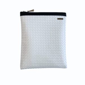 Organizador tv medium trenzado blanco -cinta negro