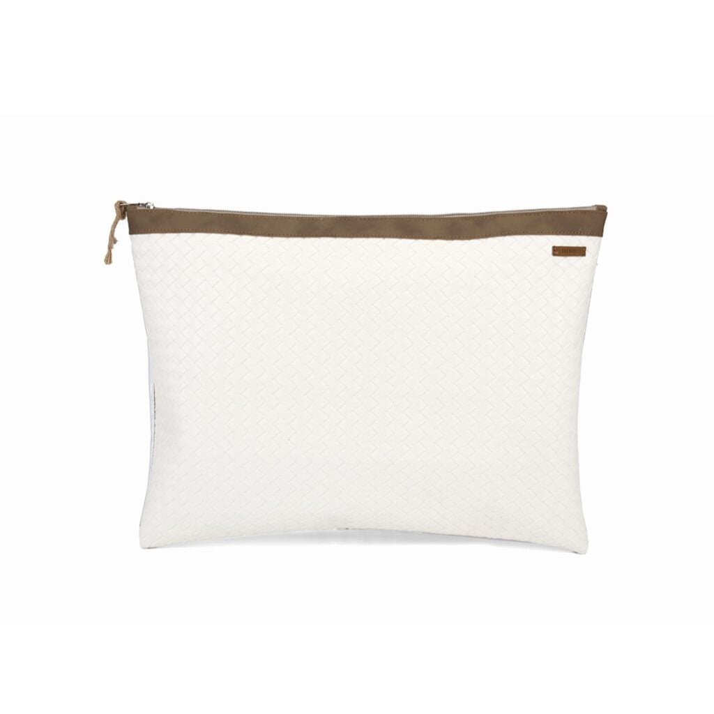 Organizador  tv large trenzado blanco - cinta capuccino