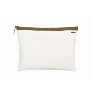 Organizador  tv large trenzado blanco - cinta capuccino