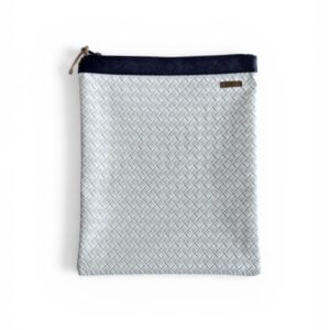 Organizador tv medium trenzado blanco - cinta azul