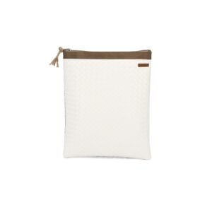 Organizador tv medium trenzado blanco - cinta capuccino