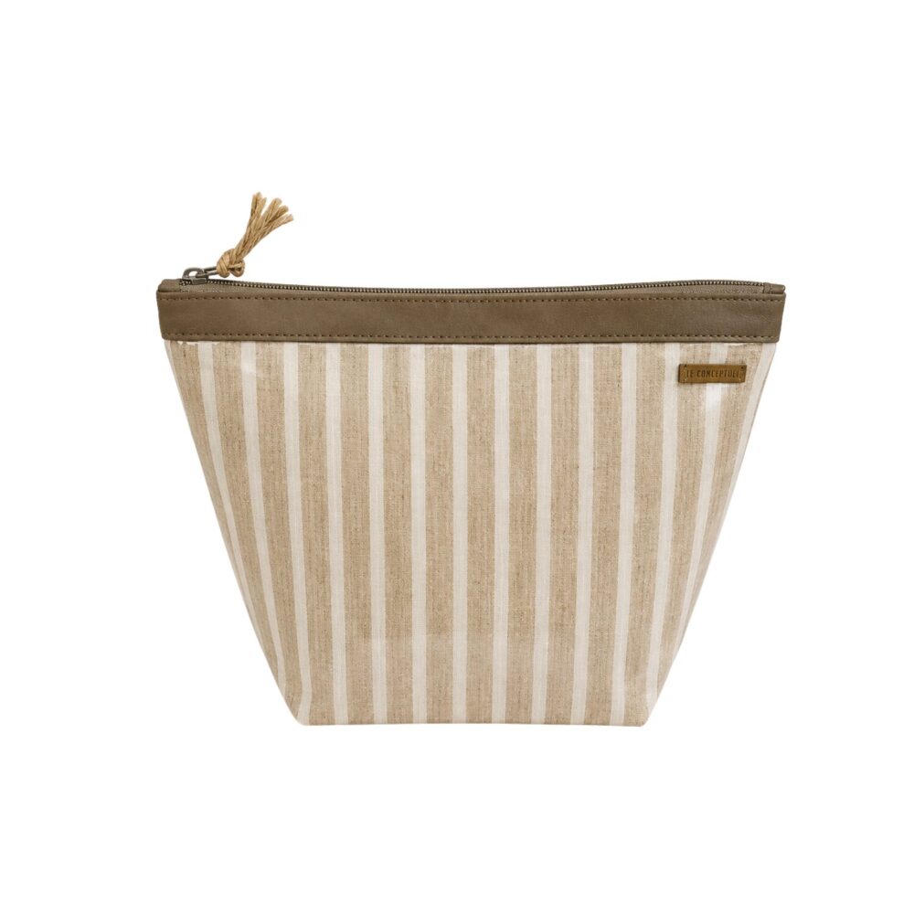 Organizador  tv classic rayas lino capuccino - cinta capuccino
