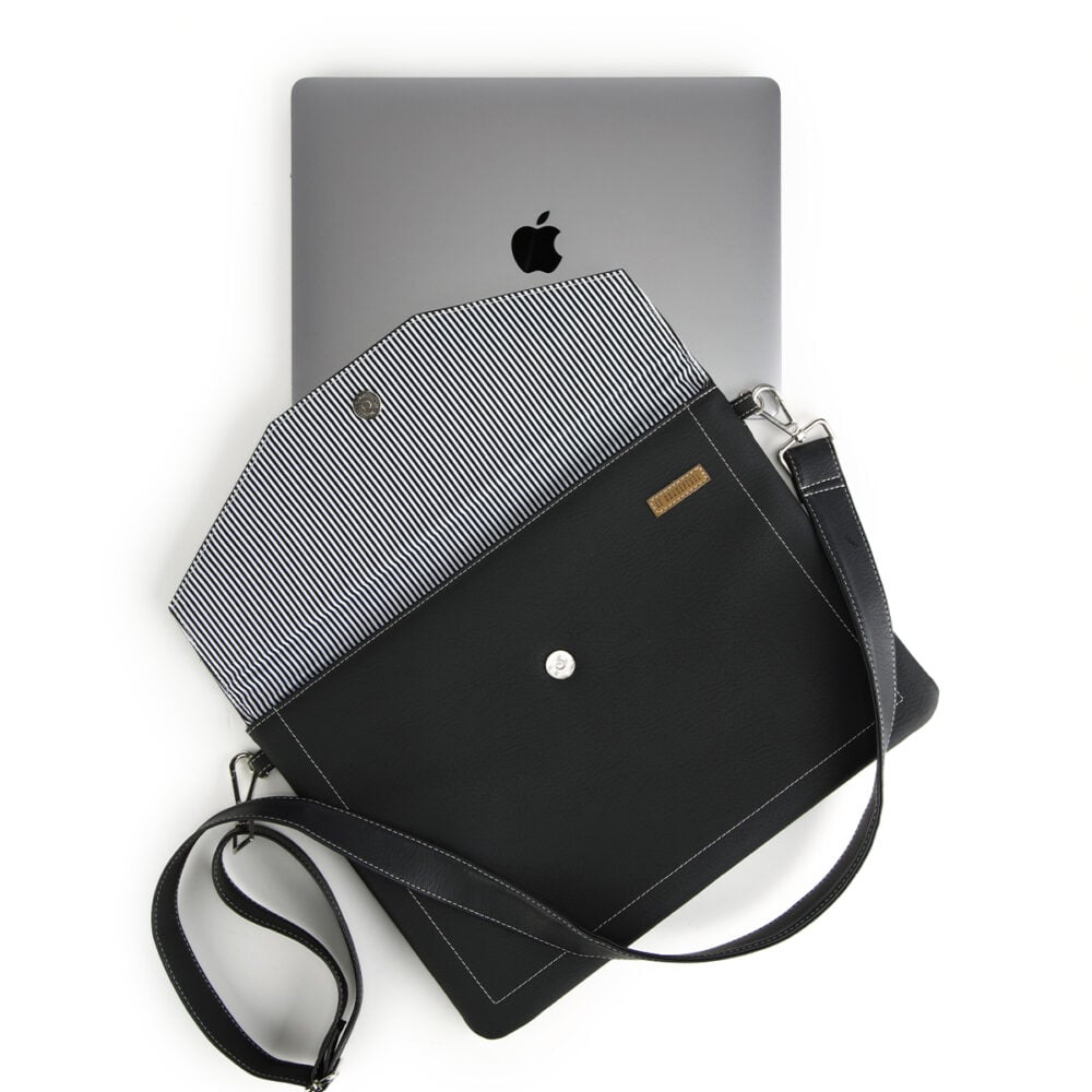 Laptop case crossbody- negro