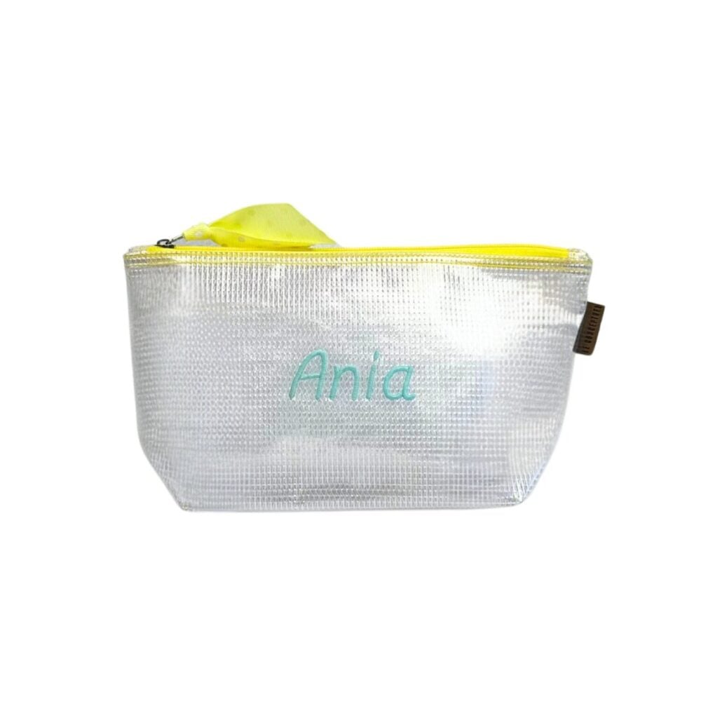 Neceser care case medium- cinta amarillo/ bordado ania