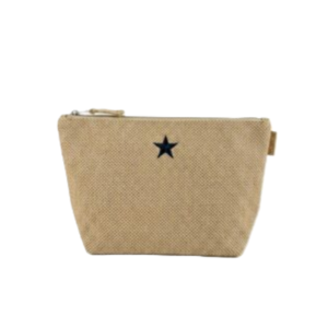 Neceser basic mimbre- bordado estrella negra