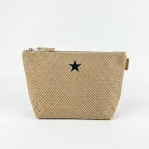 Neceser basic mimbre- bordado estrella negra