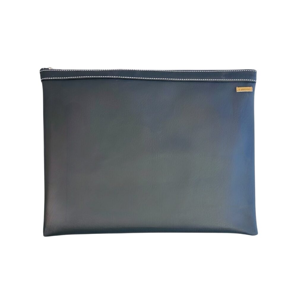 organizador tv large cuero vegano - azul
