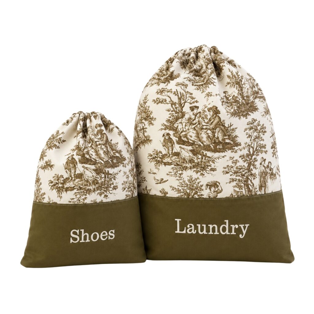 Shoes & laundry / toile marrón